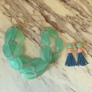 Tassel earring and necklace set
